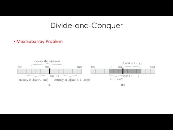 Divide-and-Conquer Max Subarray Problem