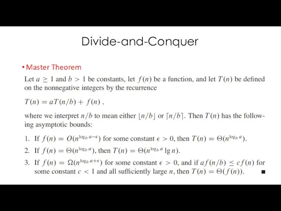 Divide-and-Conquer Master Theorem