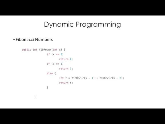 Dynamic Programming Fibonacci Numbers