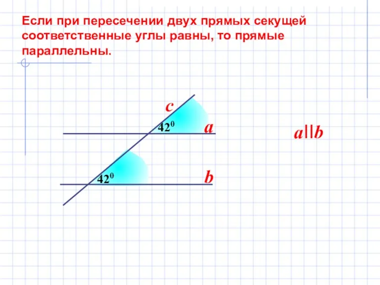 420 Если при пересечении двух прямых секущей соответственные углы равны,