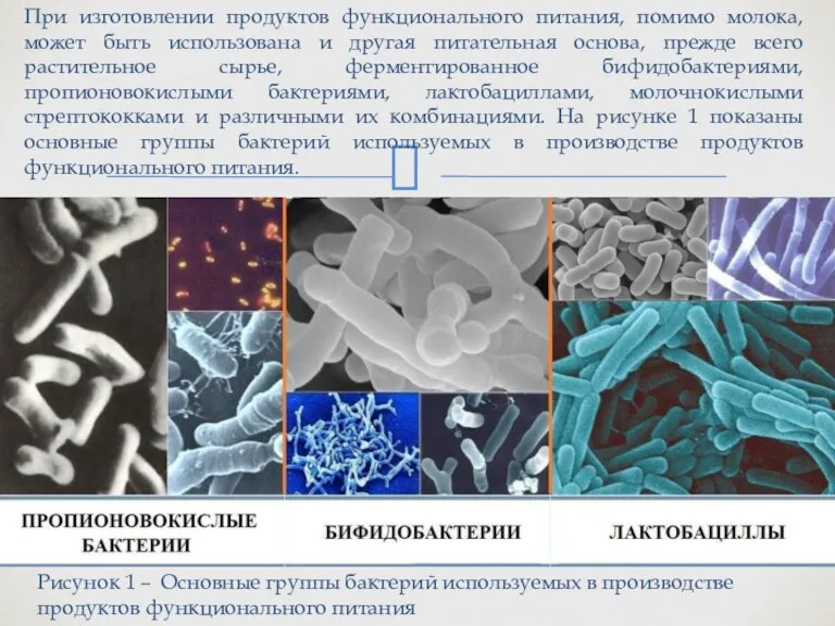 При изготовлении продуктов функционального питания, помимо молока, может быть использована