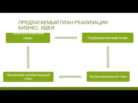 ПРЕДЛАГАЕМЫЙ ПЛАН РЕАЛИЗАЦИИ БИЗНЕС- ИДЕИ