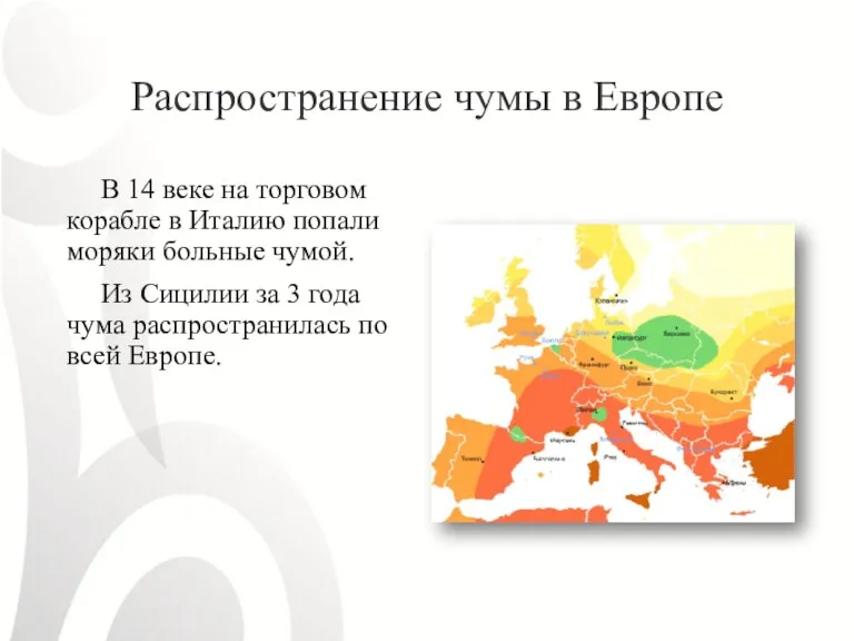 Распространение чумы в Европе В 14 веке на торговом корабле