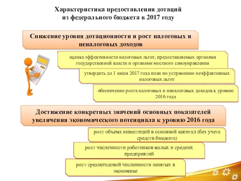 1 Характеристика предоставления дотаций из федерального бюджета в 2017 году