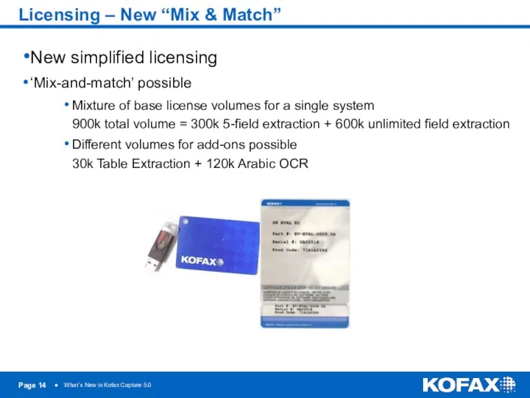 Licensing – New “Mix & Match” New simplified licensing ‘Mix-and-match’