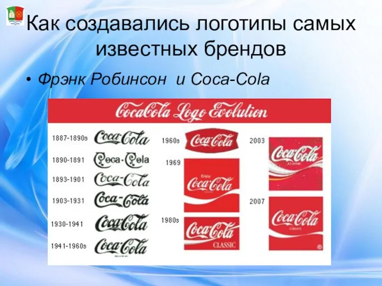 Как создавались логотипы самых известных брендов Фрэнк Робинсон и Coca-Cola