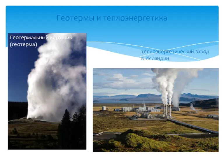 Геотермы и теплоэнергетика Геотермальный источник (геотерма) теплоэнергетический завод в Исландии