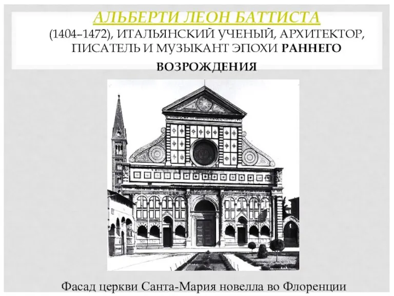 АЛЬБЕРТИ ЛЕОН БАТТИСТА (1404–1472), ИТАЛЬЯНСКИЙ УЧЕНЫЙ, АРХИТЕКТОР, ПИСАТЕЛЬ И МУЗЫКАНТ