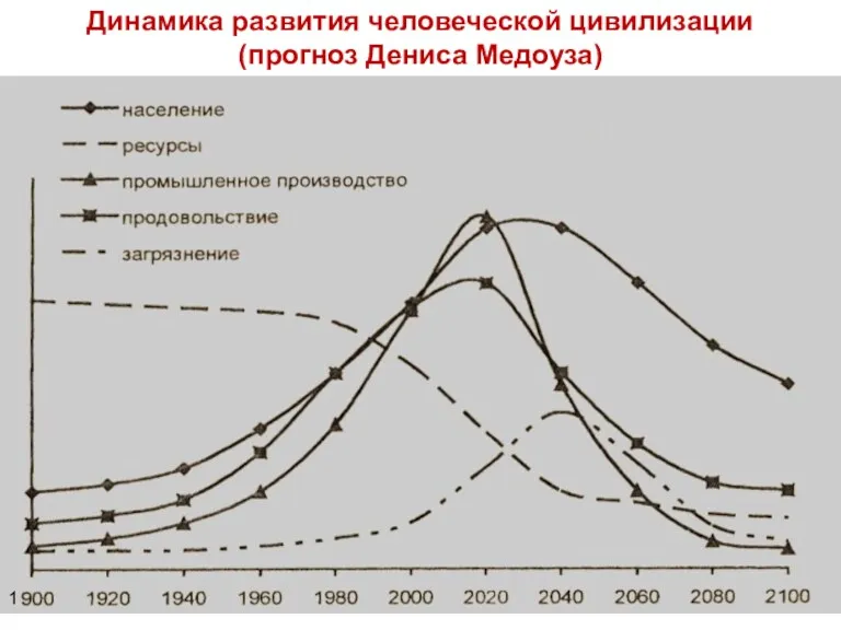 Природные ресурсы Лекция 1 Динамика развития человеческой цивилизации (прогноз Дениса Медоуза)