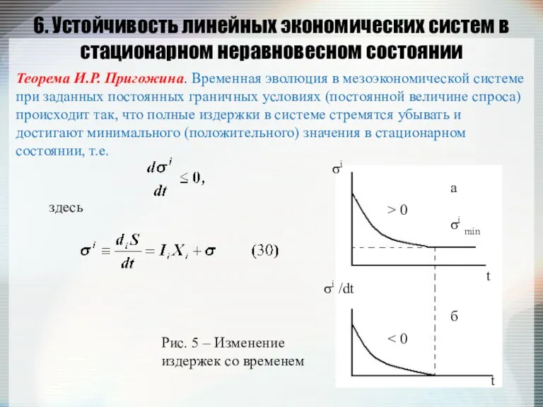 6. Устойчивость линейных экономических систем в стационарном неравновесном состоянии Теорема