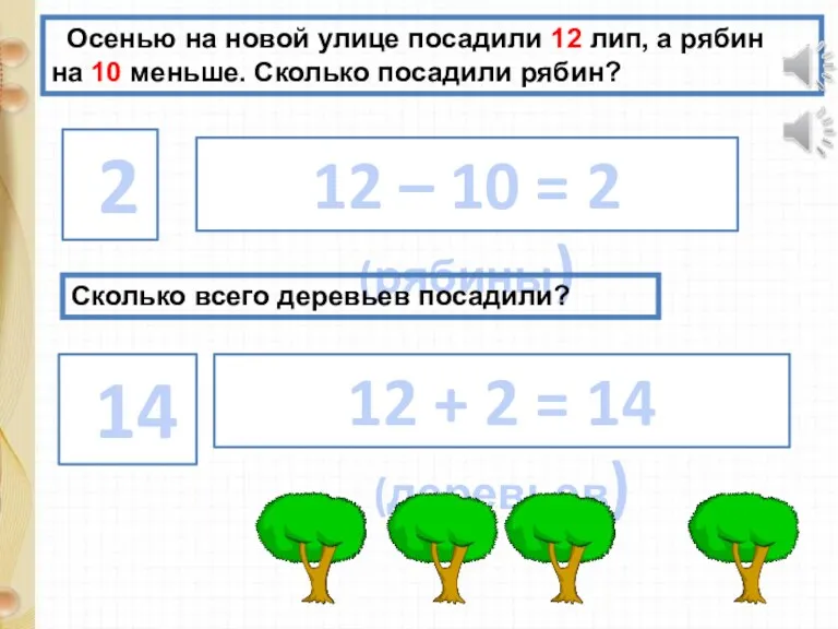 Осенью на новой улице посадили 12 лип, а рябин на