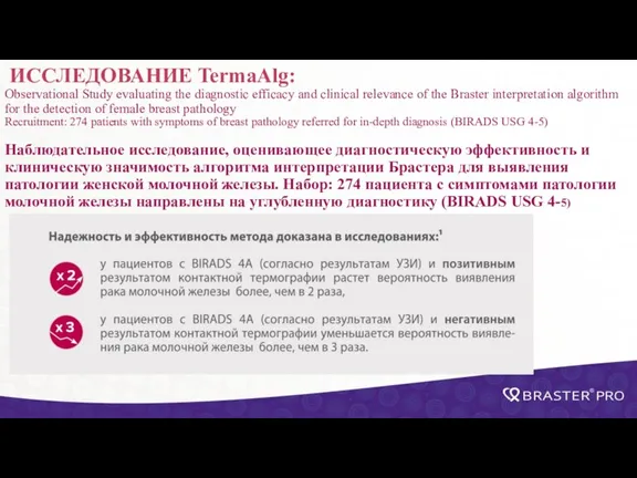 ИССЛЕДОВАНИЕ TermaAlg: Observational Study evaluating the diagnostic efficacy and clinical