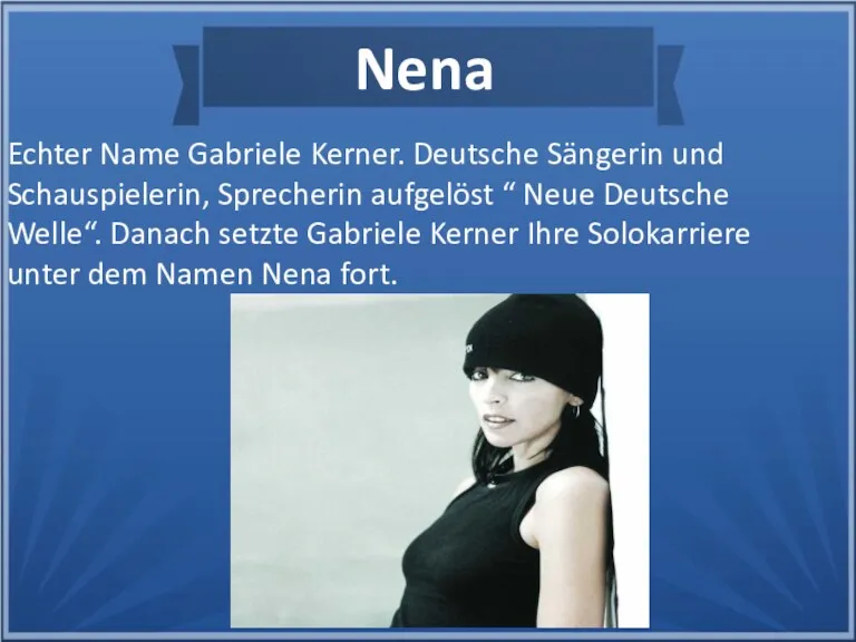 Echter Name Gabriele Kerner. Deutsche Sängerin und Schauspielerin, Sprecherin aufgelöst