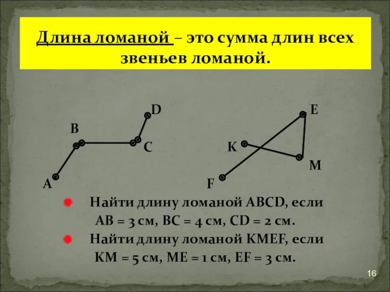 D E B C K M A F Найти длину