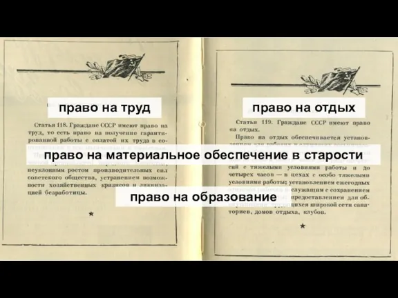 право на труд право на отдых право на материальное обеспечение в старости право на образование