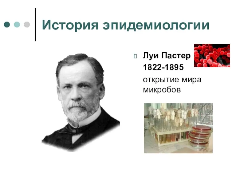 История эпидемиологии Луи Пастер 1822-1895 открытие мира микробов