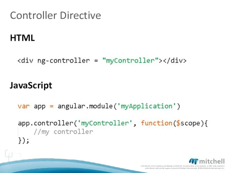 Controller Directive HTML JavaScript