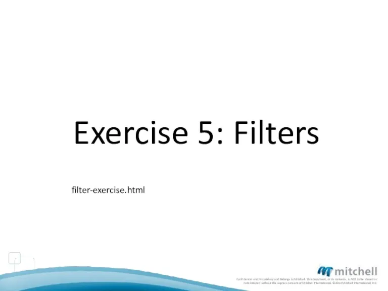 Exercise 5: Filters filter-exercise.html