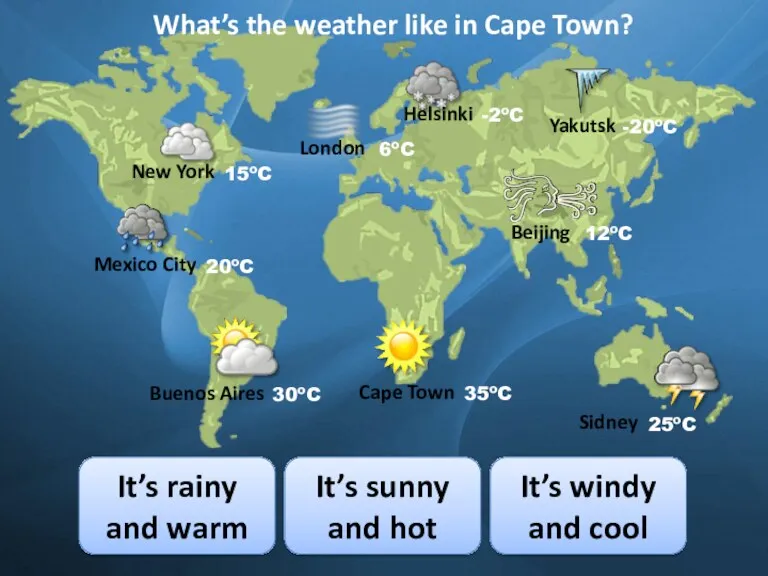 What’s the weather like in Cape Town? It’s rainy and