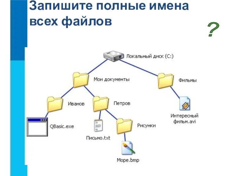 Запишите полные имена всех файлов ?