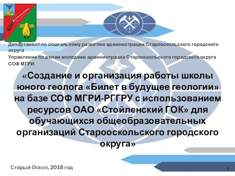 Старый Оскол, 2018 год «Создание и организация работы школы юного