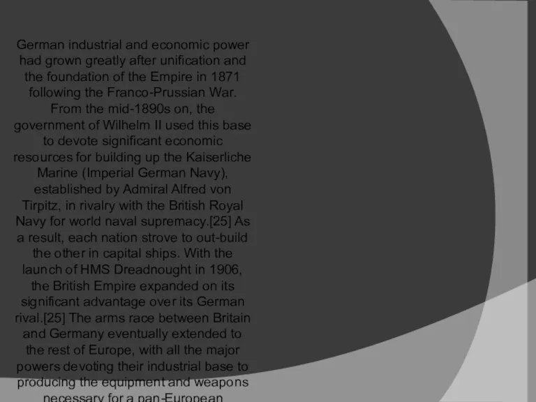 German industrial and economic power had grown greatly after unification