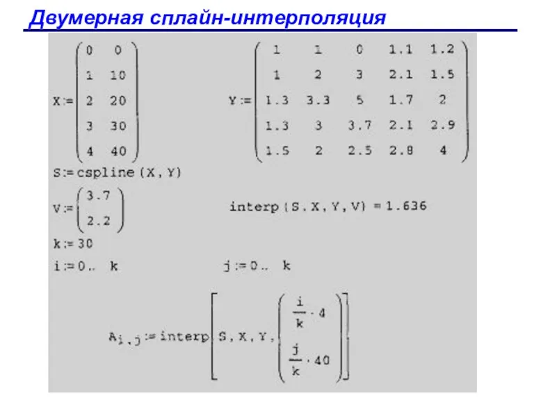 Двумерная сплайн-интерполяция