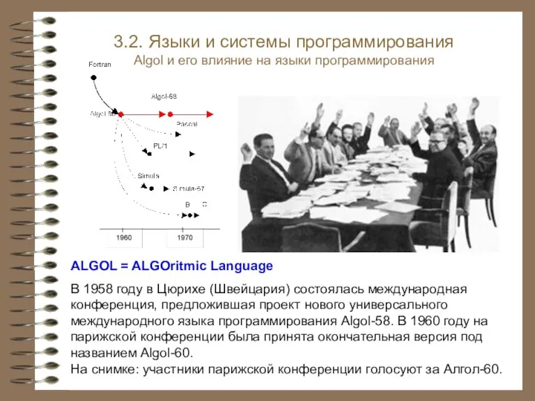 3.2. Языки и системы программирования Algol и его влияние на