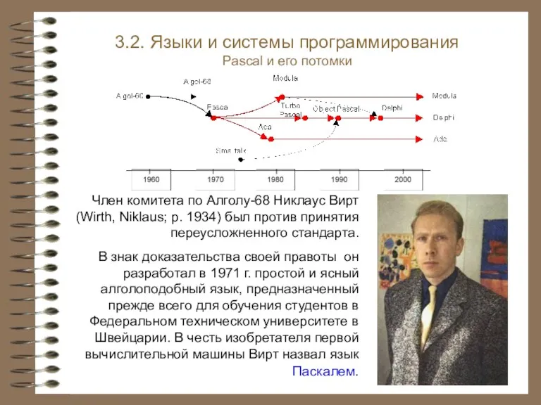 3.2. Языки и системы программирования Pascal и его потомки Член