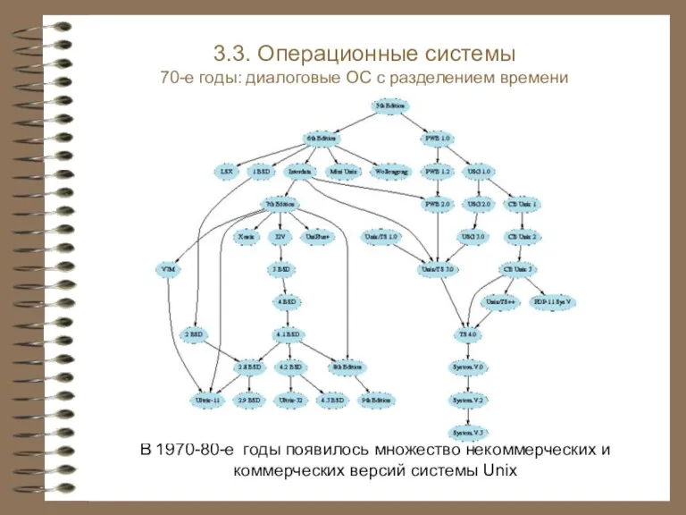 В 1970-80-е годы появилось множество некоммерческих и коммерческих версий системы