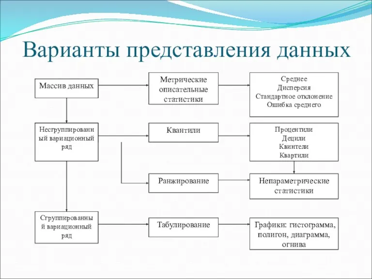 Варианты представления данных