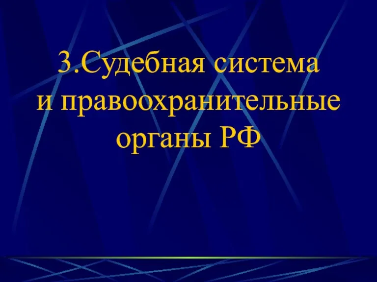 3.Судебная система и правоохранительные органы РФ