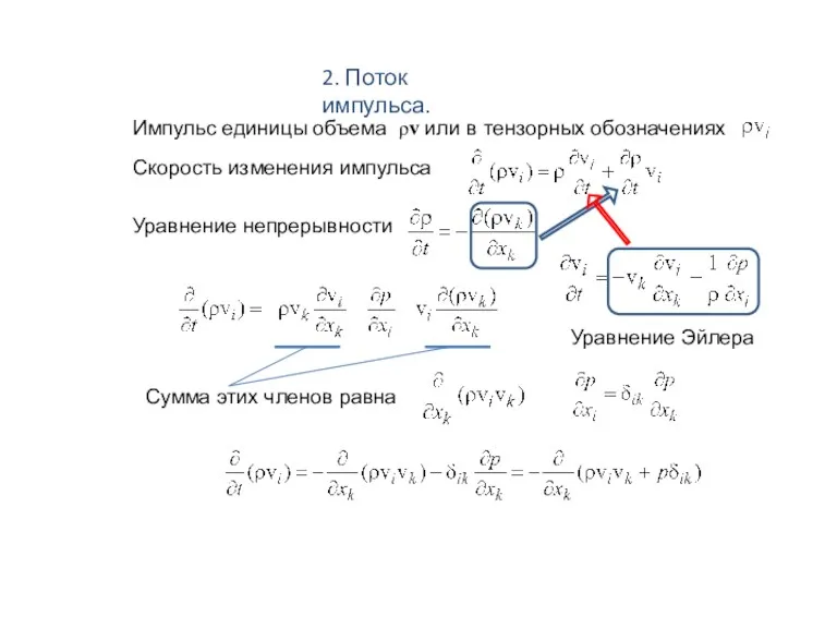 2. Поток импульса. Импульс единицы объема ρv или в тензорных