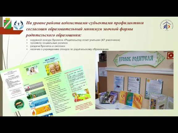 На уровне района ведомствами-субъектами профилактики согласован образовательный минимум заочной формы