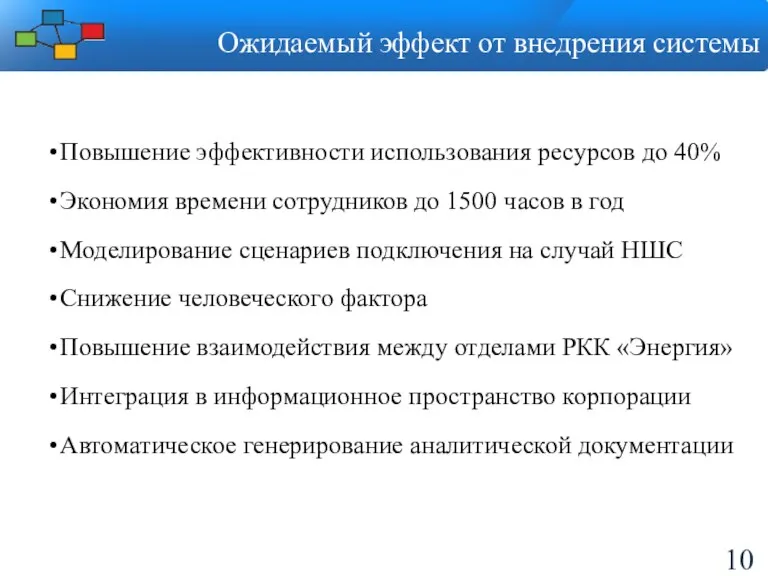 Повышение эффективности использования ресурсов до 40% Экономия времени сотрудников до