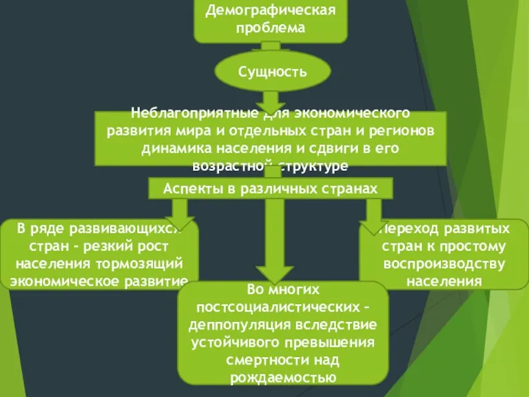 Демографическая проблема Сущность Неблагоприятные для экономического развития мира и отдельных