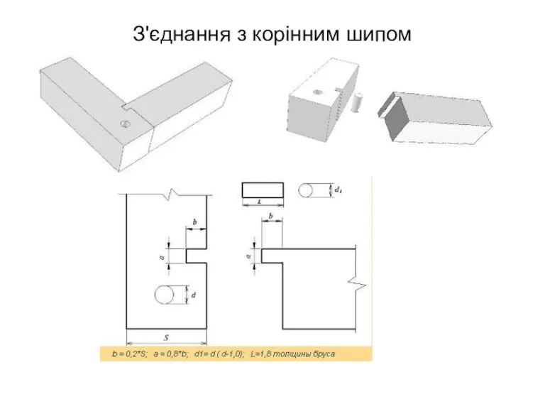 З'єднання з корінним шипом