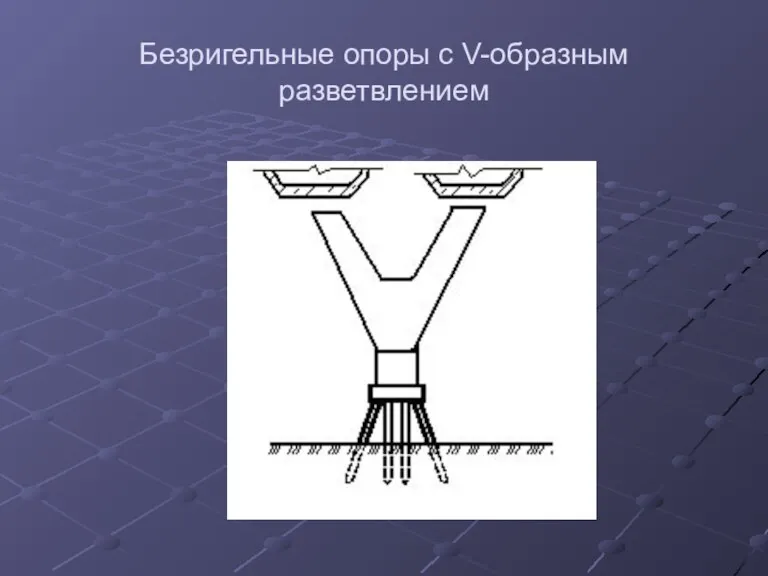 Безригельные опоры с V-образным разветвлением