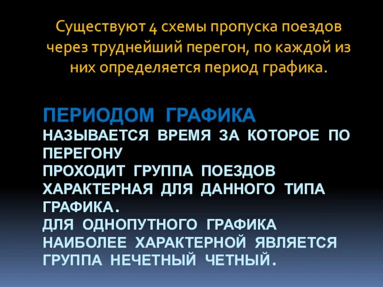 ПЕРИОДОМ ГРАФИКА НАЗЫВАЕТСЯ ВРЕМЯ ЗА КОТОРОЕ ПО ПЕРЕГОНУ ПРОХОДИТ ГРУППА