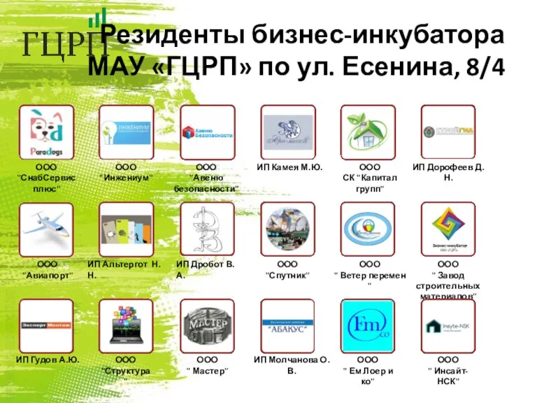 Резиденты бизнес-инкубатора МАУ «ГЦРП» по ул. Есенина, 8/4 ООО "СнабСервис