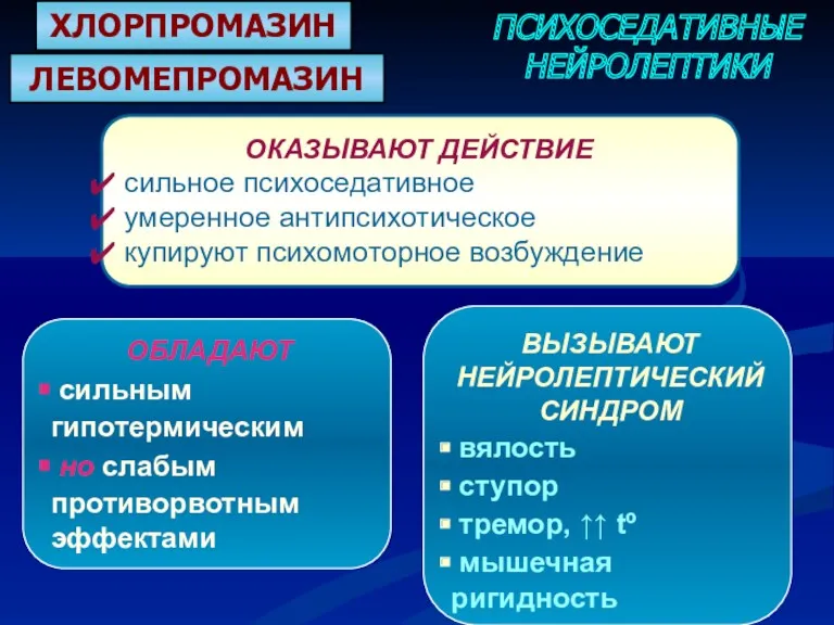 ПСИХОСЕДАТИВНЫЕ НЕЙРОЛЕПТИКИ