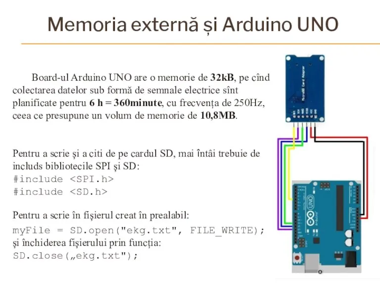 Memoria externă și Arduino UNO Board-ul Arduino UNO are o