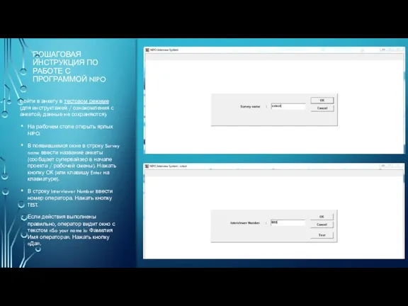 ПОШАГОВАЯ ИНСТРУКЦИЯ ПО РАБОТЕ С ПРОГРАММОЙ NIPO Войти в анкету