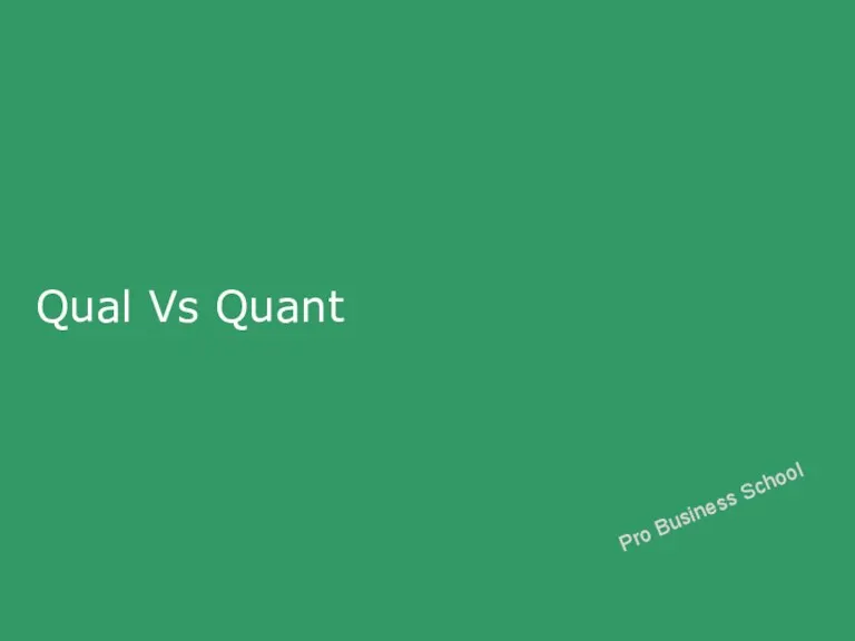 Qual Vs Quant