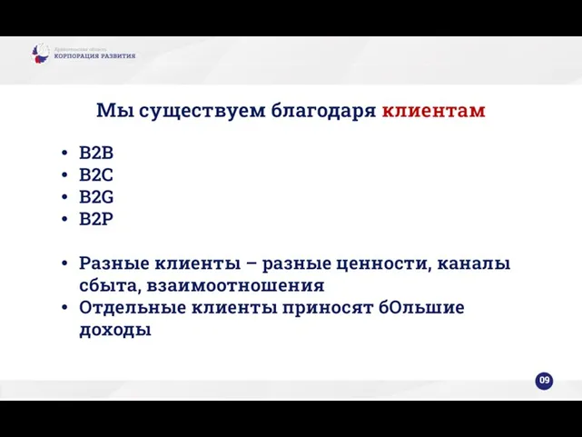 Мы существуем благодаря клиентам B2B B2C B2G B2P Разные клиенты