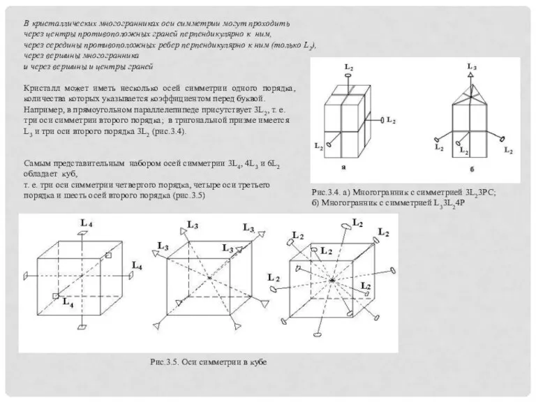 . Кристалл может иметь несколько осей симметрии одного порядка, количества