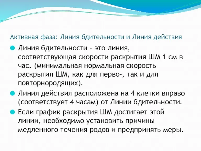 Активная фаза: Линия бдительности и Линия действия Линия бдительности –