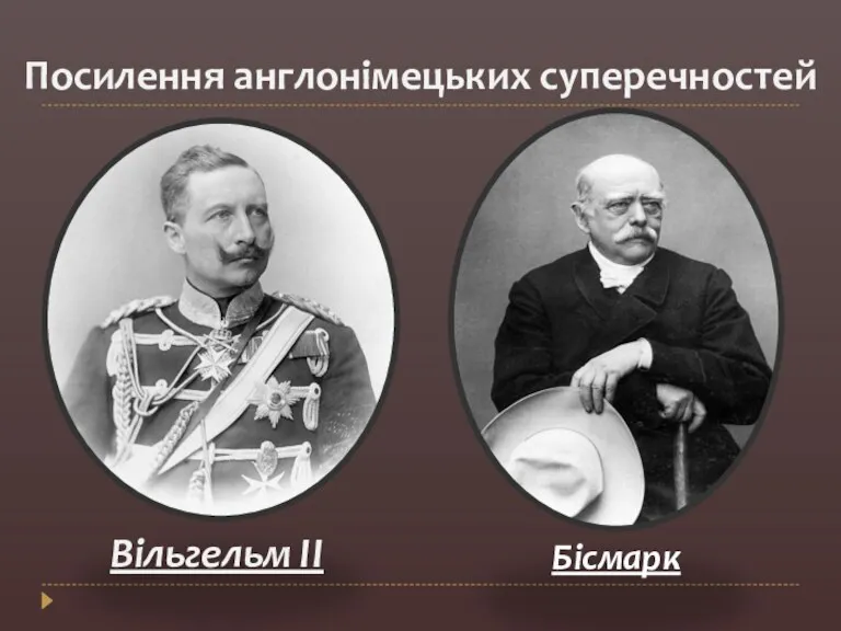 Посилення англонімецьких суперечностей Вільгельм II Бісмарк