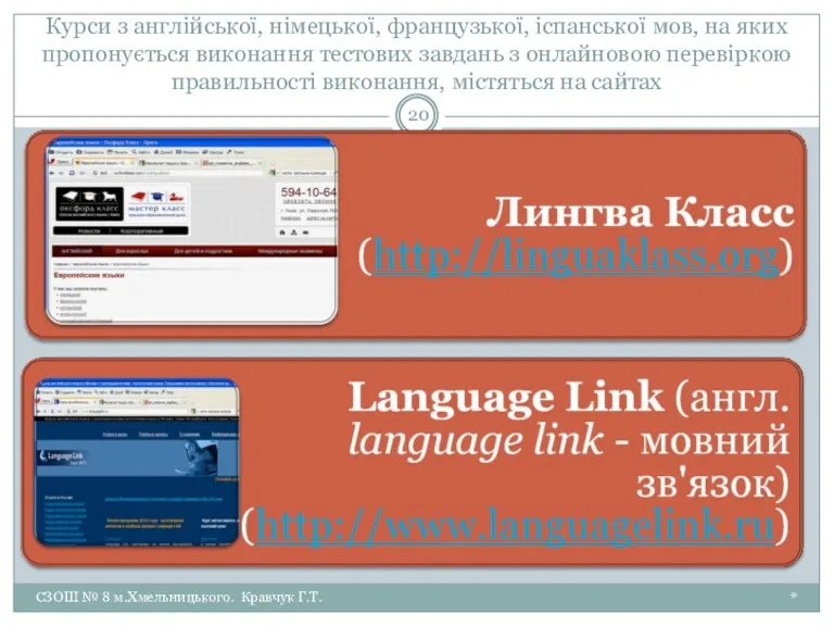 Курси з англійської, німецької, французької, іспанської мов, на яких пропонується