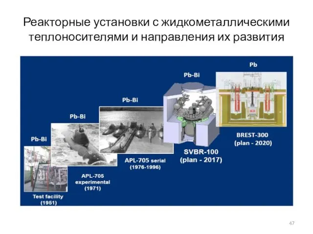 Реакторные установки с жидкометаллическими теплоносителями и направления их развития